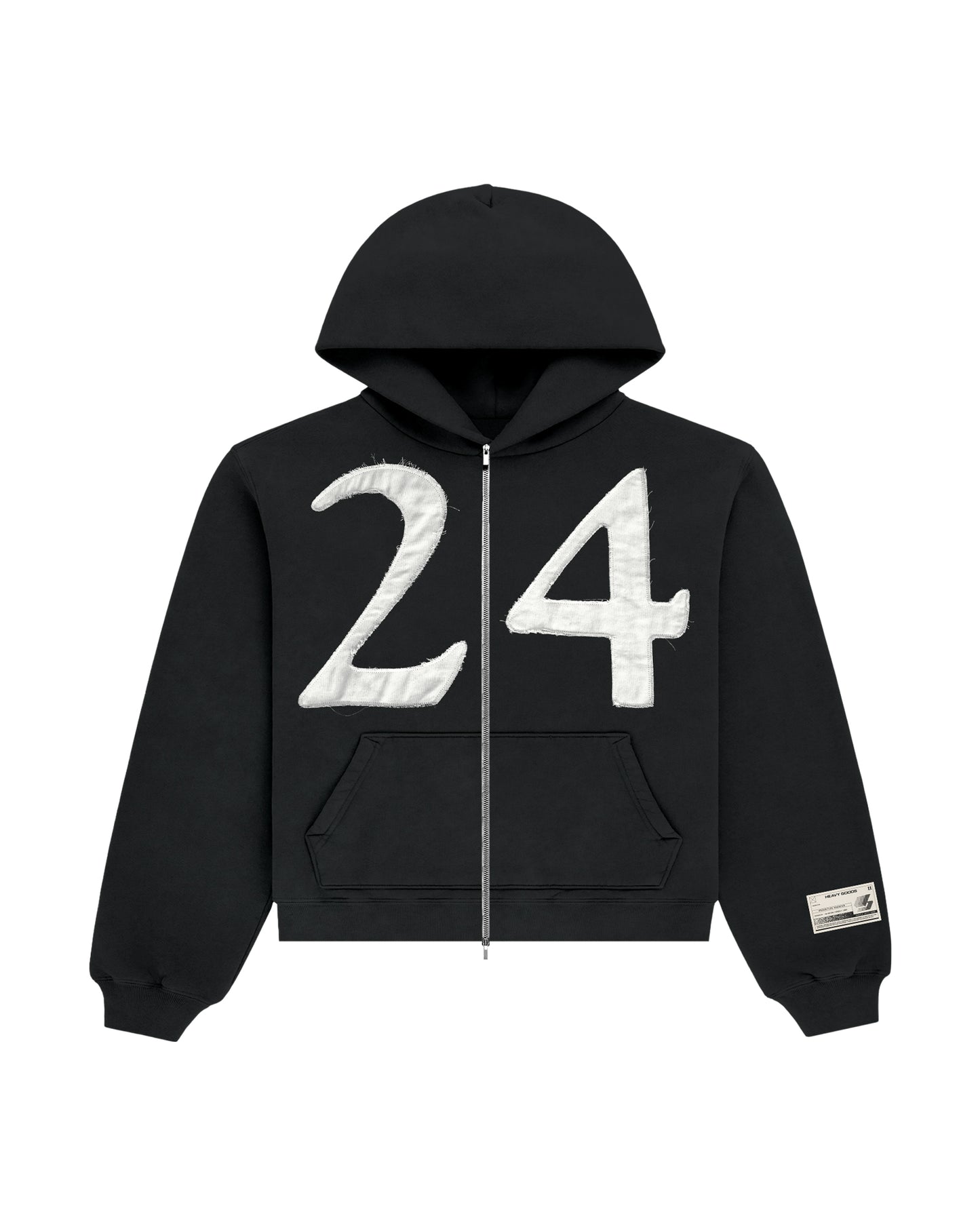 24 PATCHWORK ZIP-UP - BLACK