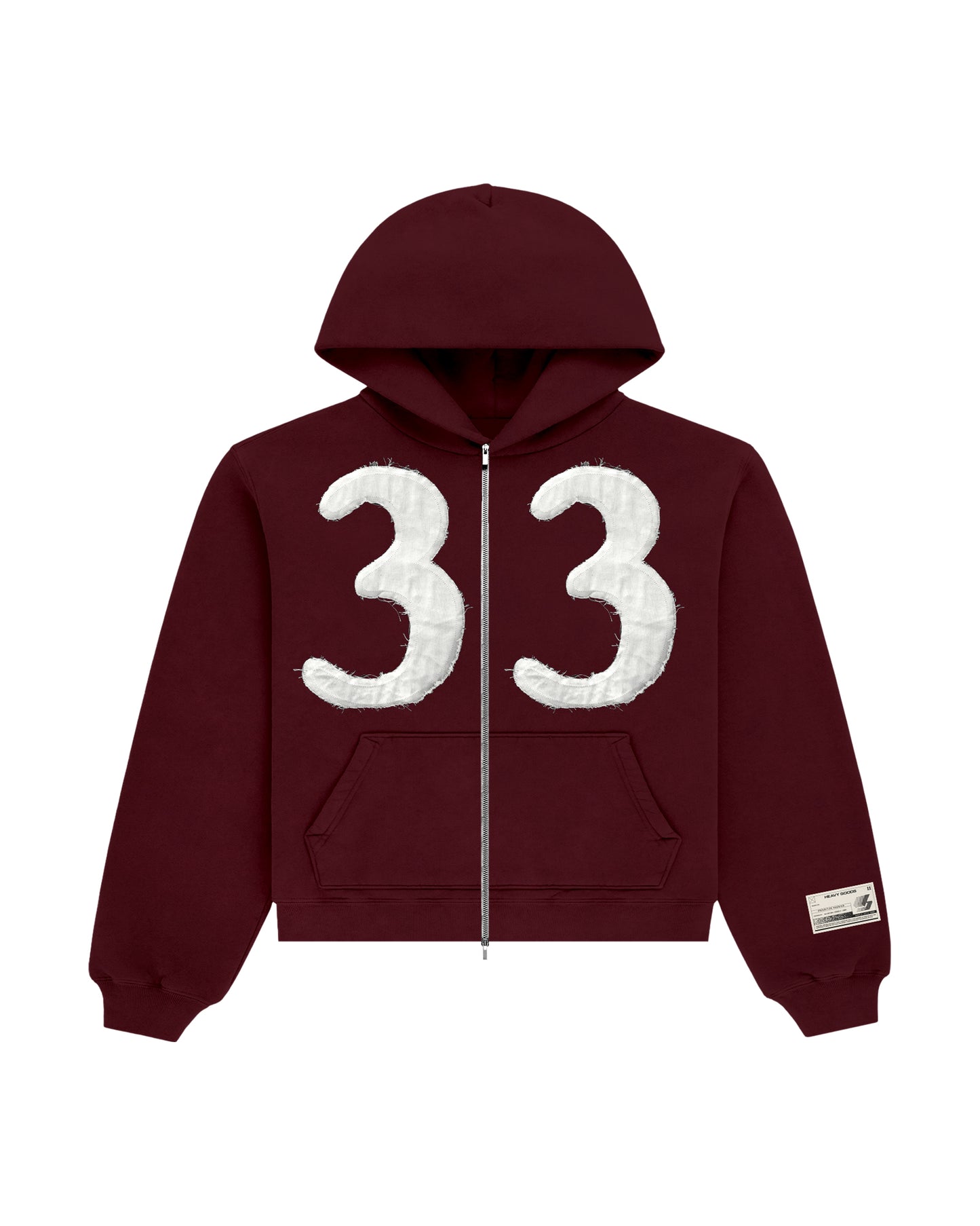 33 PATCHWORK ZIP-UP - BURGUNDY