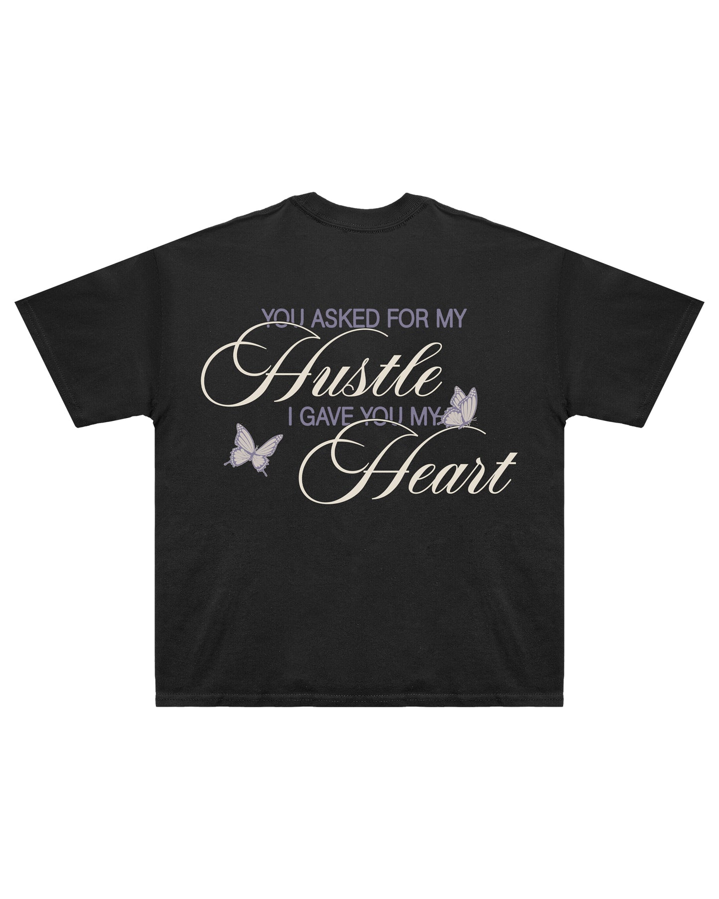 HUSTLE HEART TEE - BLACK
