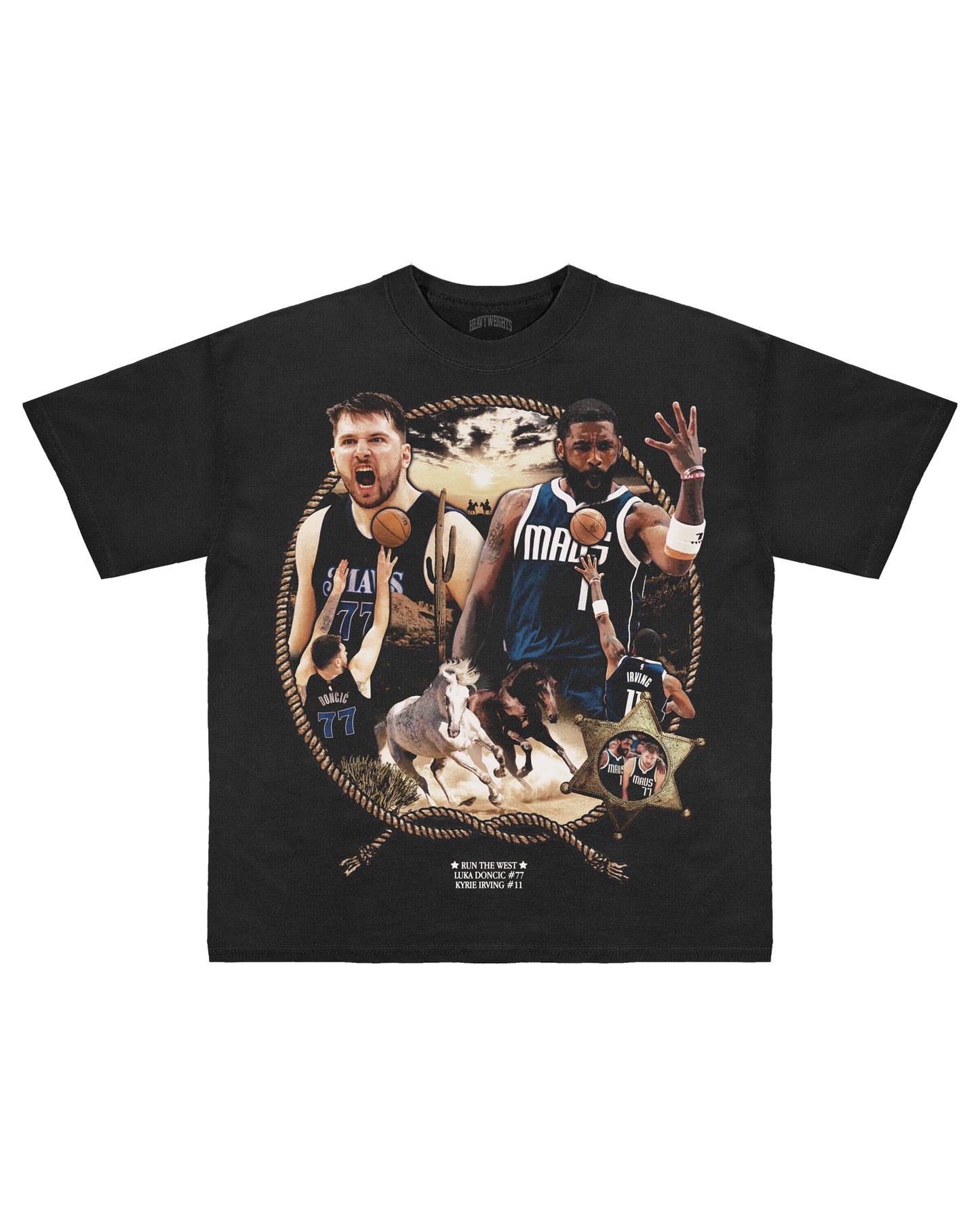 RUN THE WEST - VINTAGE BLACK TEE