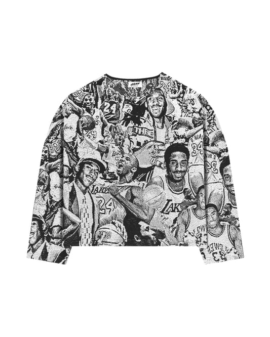 KNITTED HOF LONG SLEEVE - BLACK/WHITE